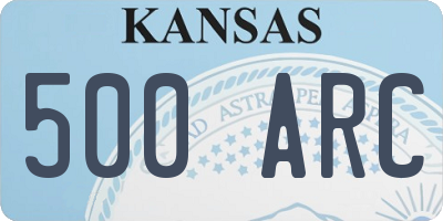 KS license plate 500ARC