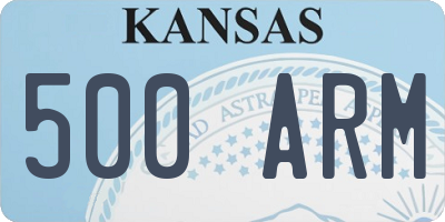 KS license plate 500ARM