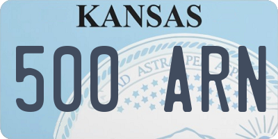 KS license plate 500ARN