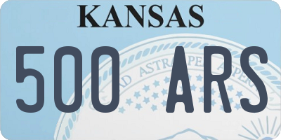 KS license plate 500ARS