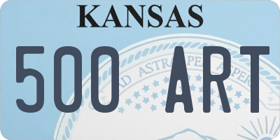 KS license plate 500ART