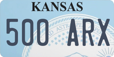 KS license plate 500ARX
