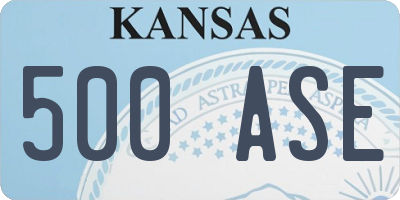 KS license plate 500ASE
