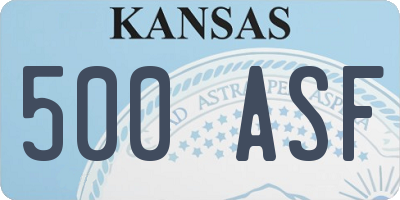 KS license plate 500ASF