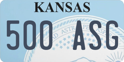 KS license plate 500ASG