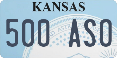 KS license plate 500ASO