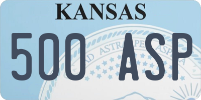 KS license plate 500ASP