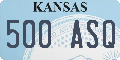 KS license plate 500ASQ