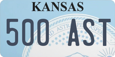 KS license plate 500AST