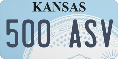 KS license plate 500ASV