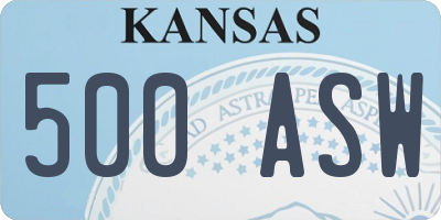 KS license plate 500ASW