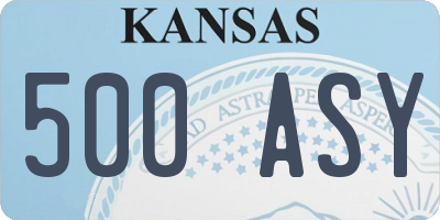 KS license plate 500ASY