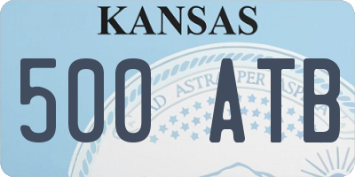 KS license plate 500ATB