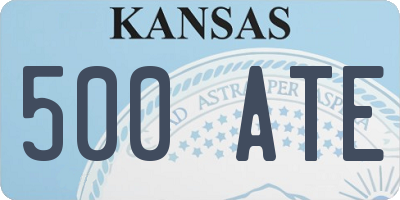 KS license plate 500ATE