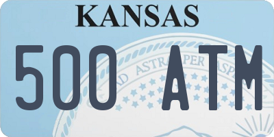 KS license plate 500ATM