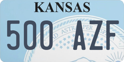 KS license plate 500AZF