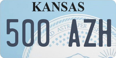 KS license plate 500AZH