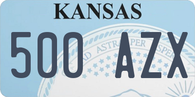 KS license plate 500AZX