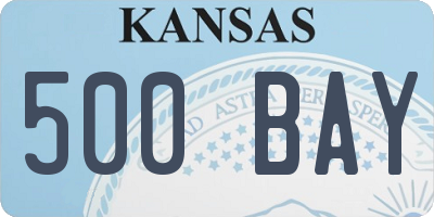 KS license plate 500BAY