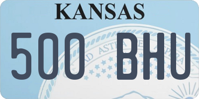 KS license plate 500BHU
