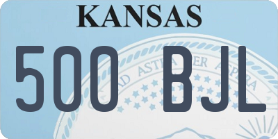KS license plate 500BJL