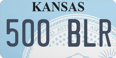 KS license plate 500BLR