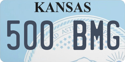 KS license plate 500BMG