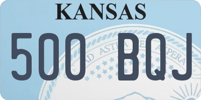 KS license plate 500BQJ