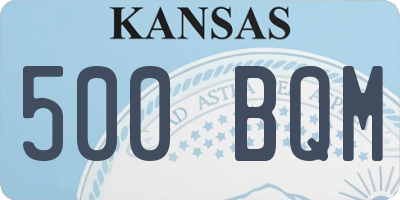 KS license plate 500BQM