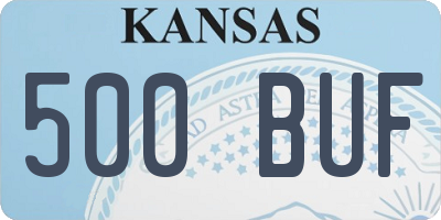 KS license plate 500BUF