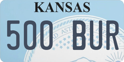 KS license plate 500BUR