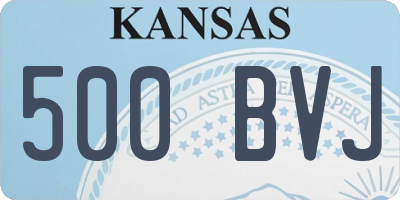 KS license plate 500BVJ