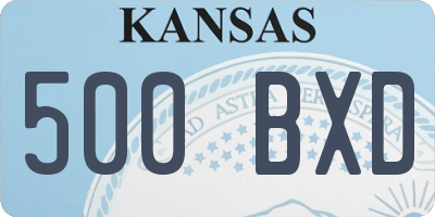 KS license plate 500BXD