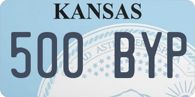 KS license plate 500BYP