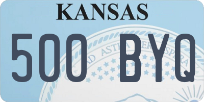 KS license plate 500BYQ