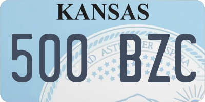 KS license plate 500BZC