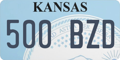 KS license plate 500BZD