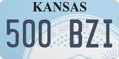 KS license plate 500BZI