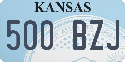 KS license plate 500BZJ