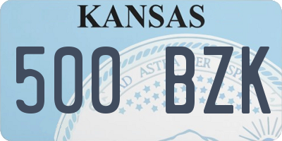 KS license plate 500BZK