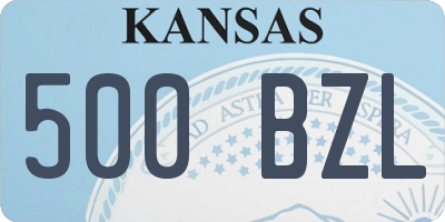 KS license plate 500BZL
