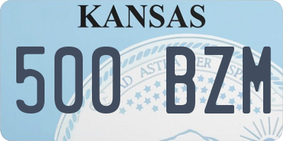 KS license plate 500BZM