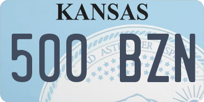 KS license plate 500BZN