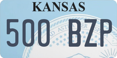 KS license plate 500BZP