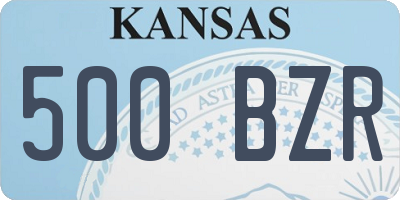 KS license plate 500BZR