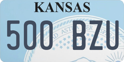 KS license plate 500BZU