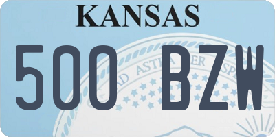 KS license plate 500BZW