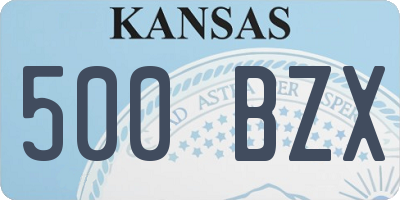 KS license plate 500BZX
