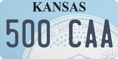 KS license plate 500CAA