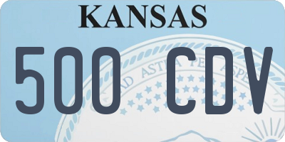 KS license plate 500CDV